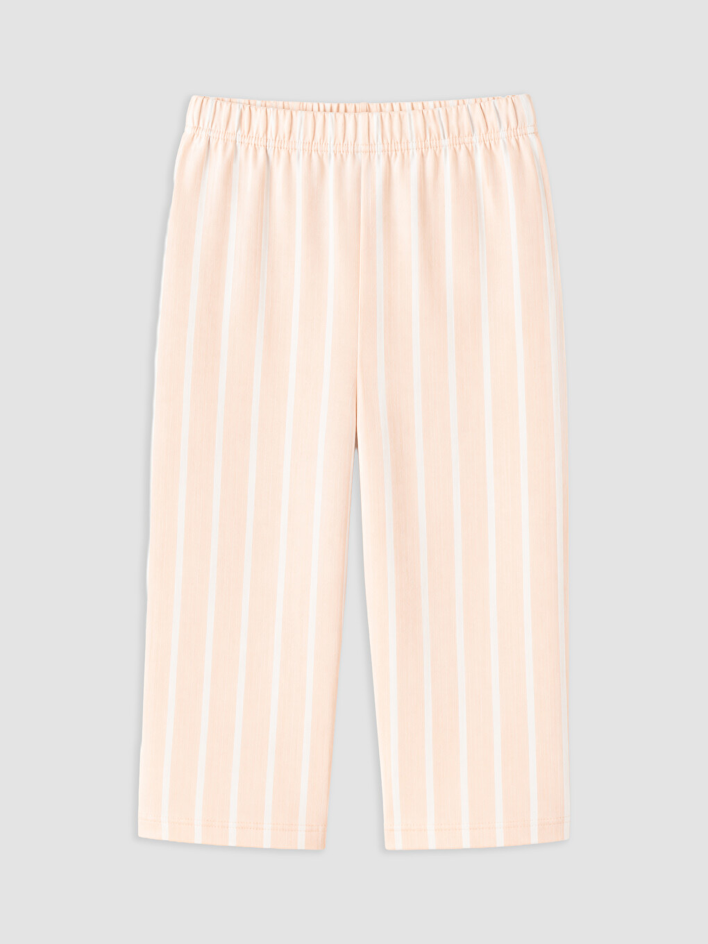 Pembe Beli Lastikli Çizgili Kız Çocuk Pijama Altı