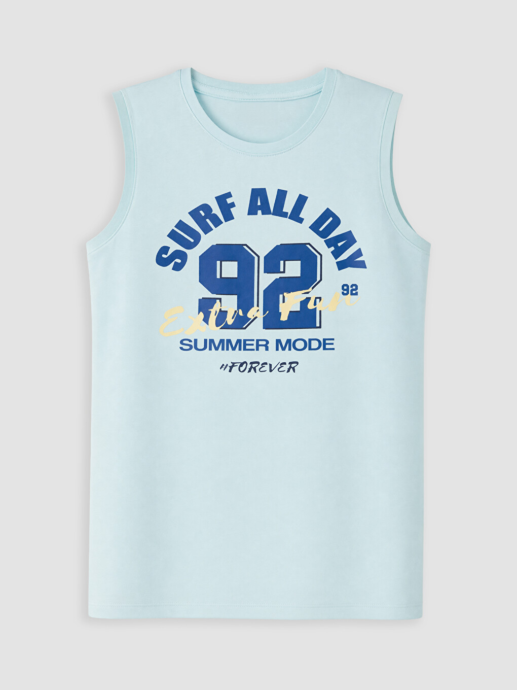 Mavi Bisiklet Yaka Erkek Çocuk Şortlu Pijama Takımı-1