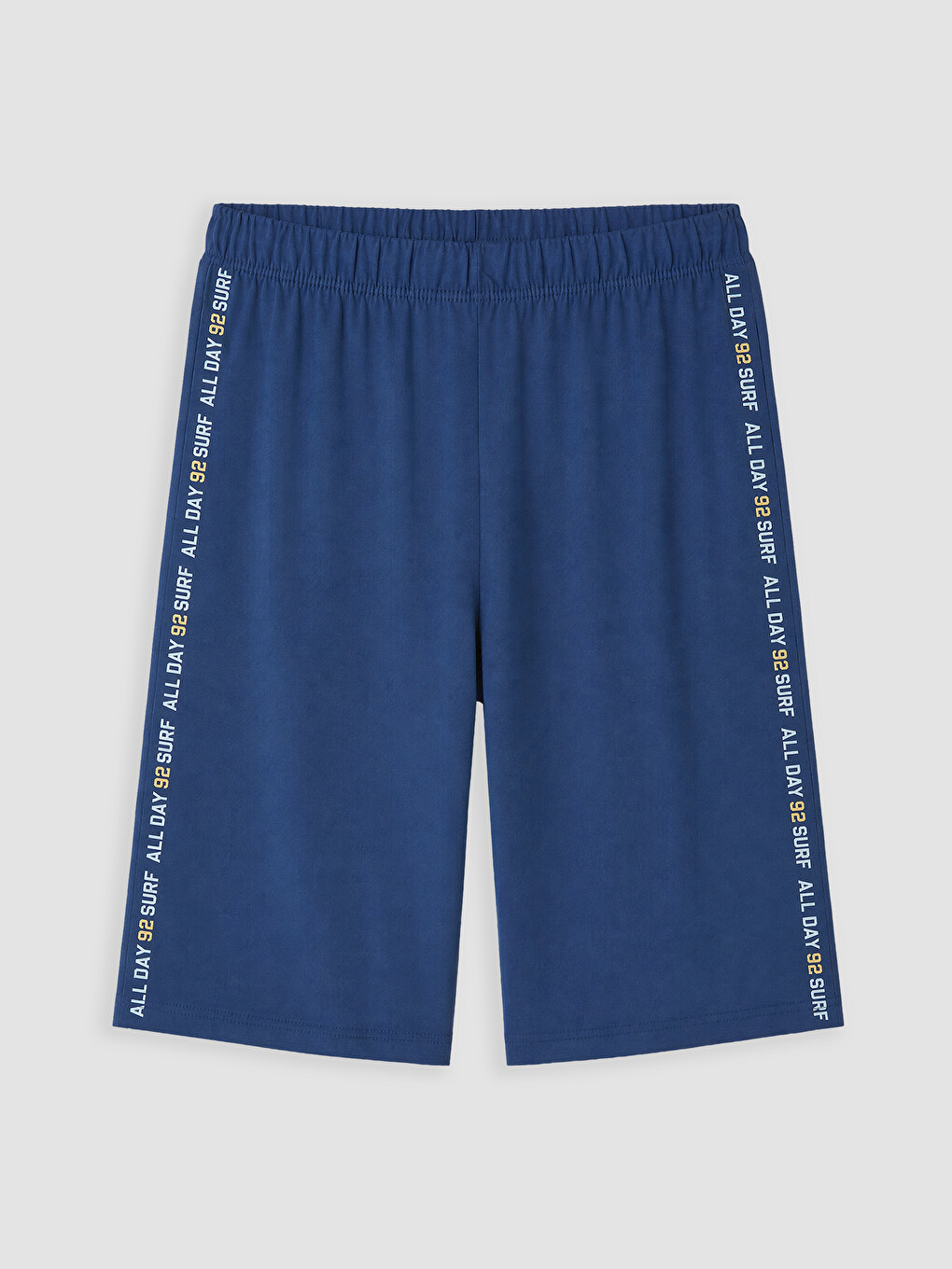 Mavi Bisiklet Yaka Erkek Çocuk Şortlu Pijama Takımı-4