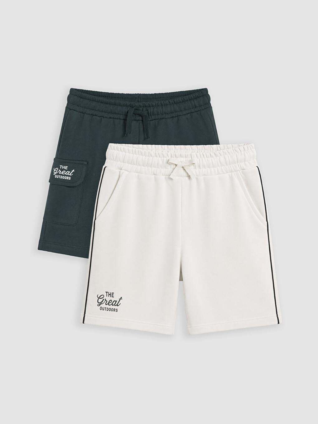 Antrasit Kargo Cepli Baskılı Erkek Çocuk Şort 2'li