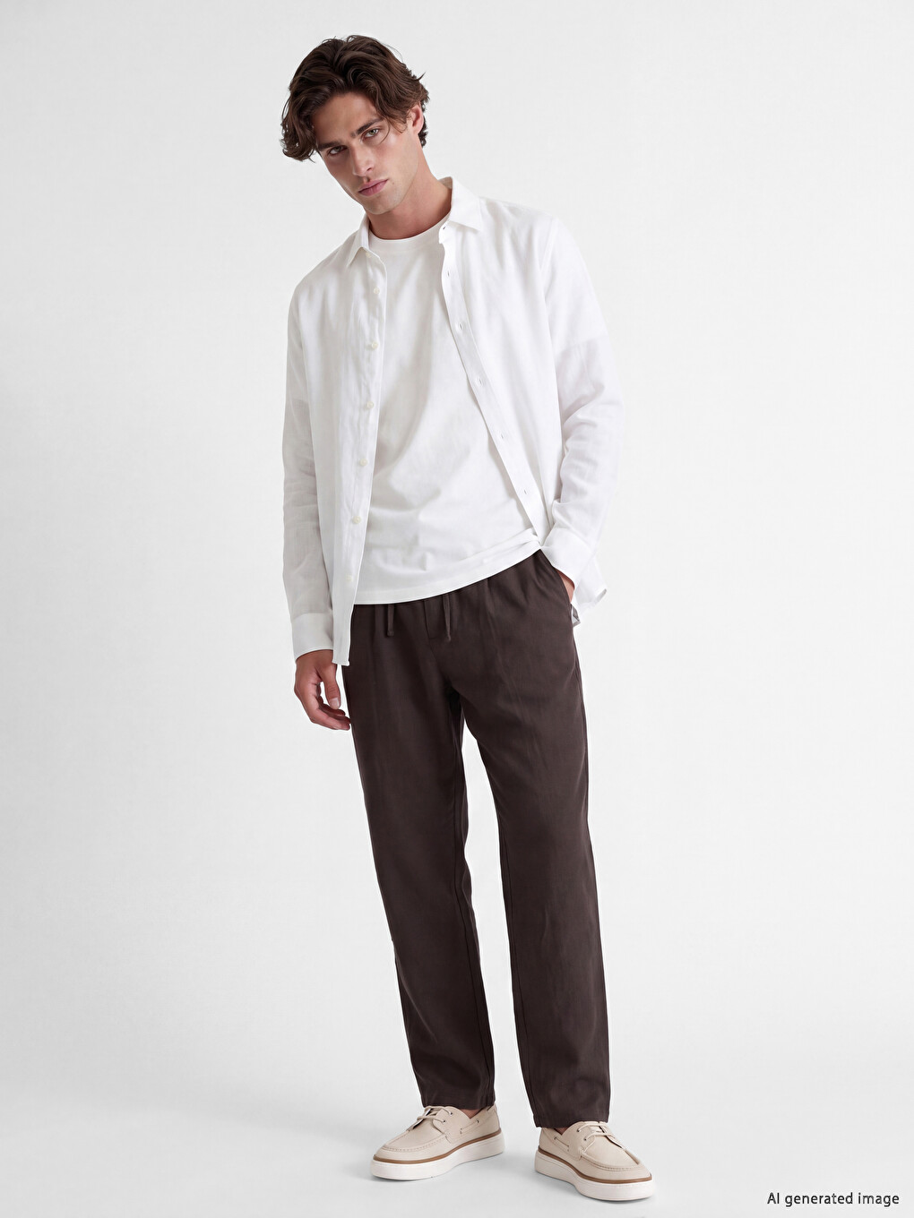 Kahverengi Regular Fit Erkek Pantolon