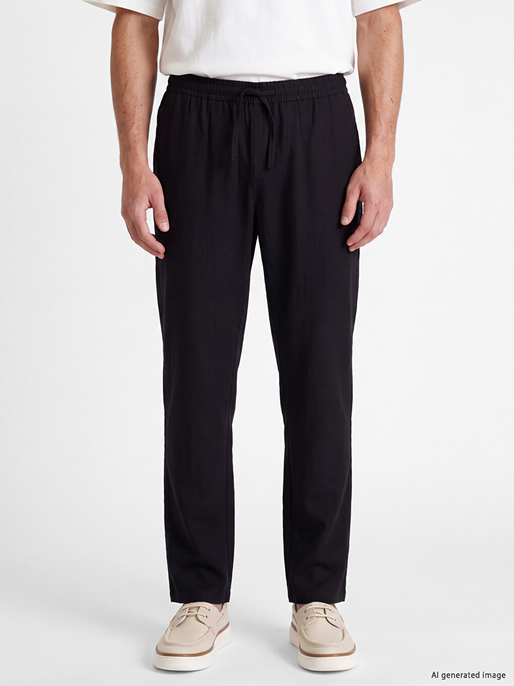 Siyah Regular Fit Erkek Pantolon-1