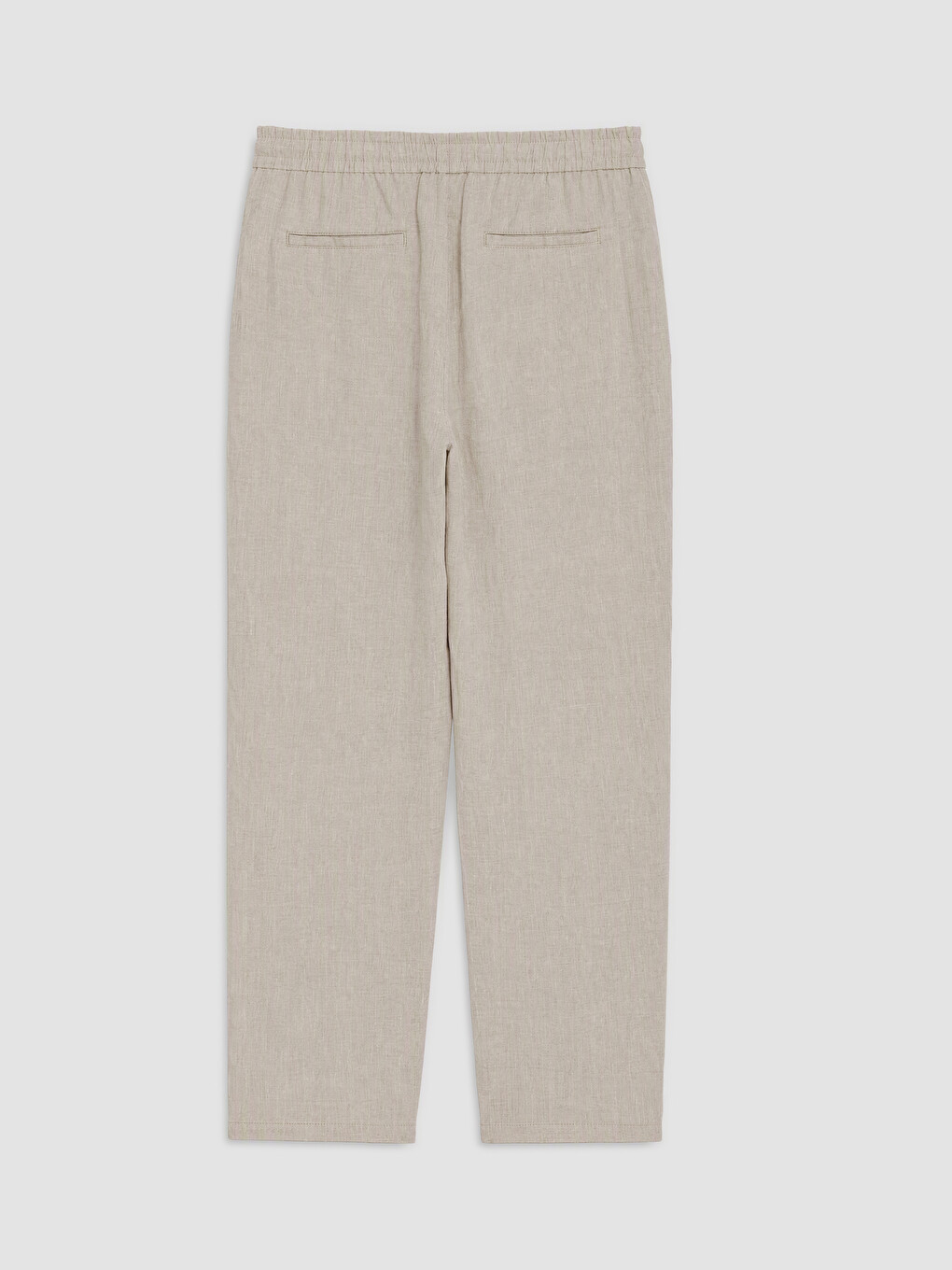 Bej Regular Fit %100 Keten Erkek Pantolon-1