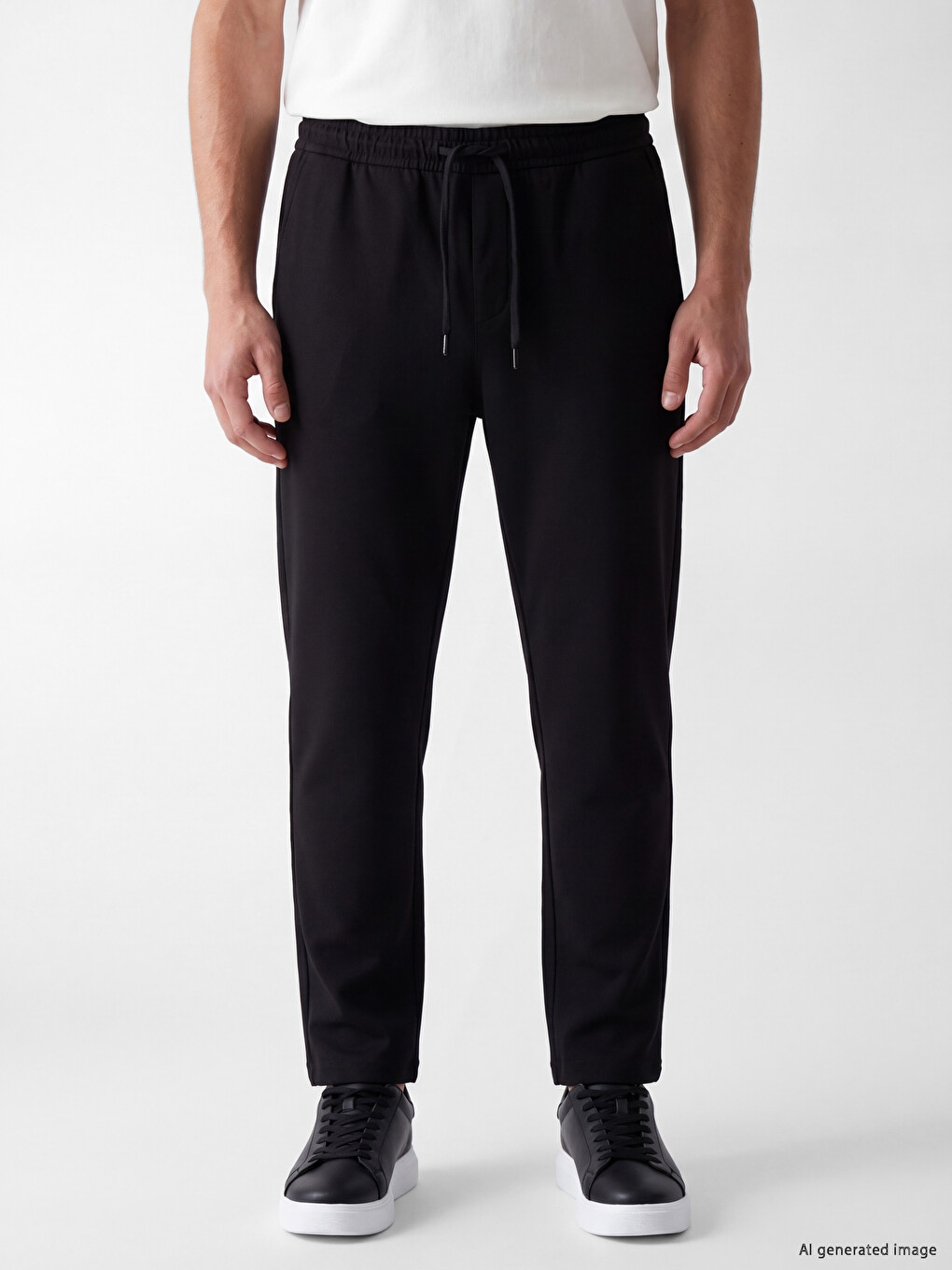 Siyah Regular Fit Erkek Pantolon-1