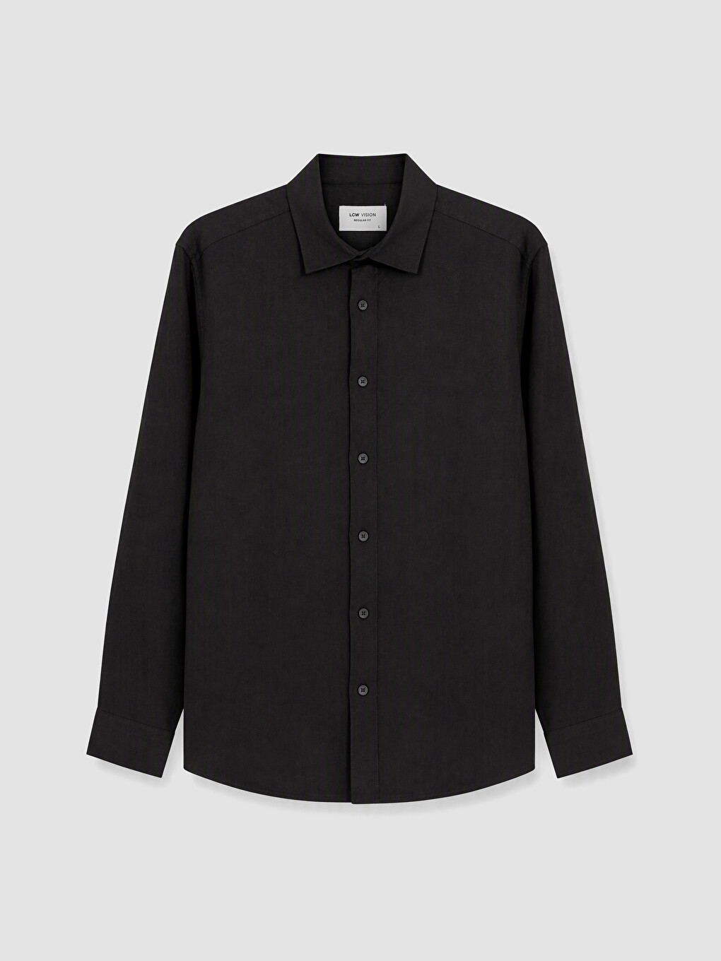 Siyah Regular Fit %100 Keten Erkek Gömlek