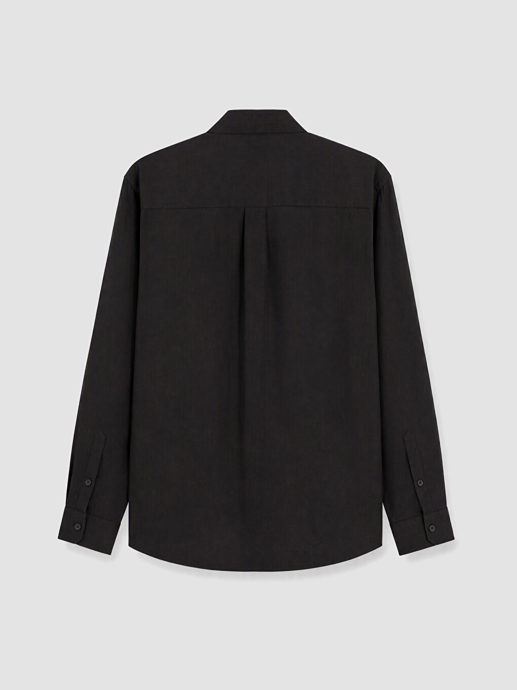 Siyah Regular Fit %100 Keten Erkek Gömlek-2