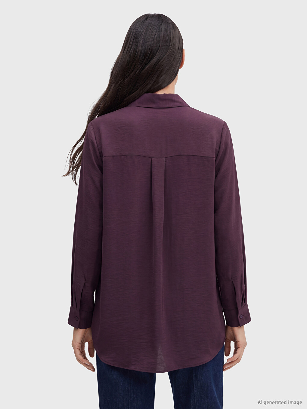 Mürdüm Regular Fit Kadın Gömlek Tunik-3