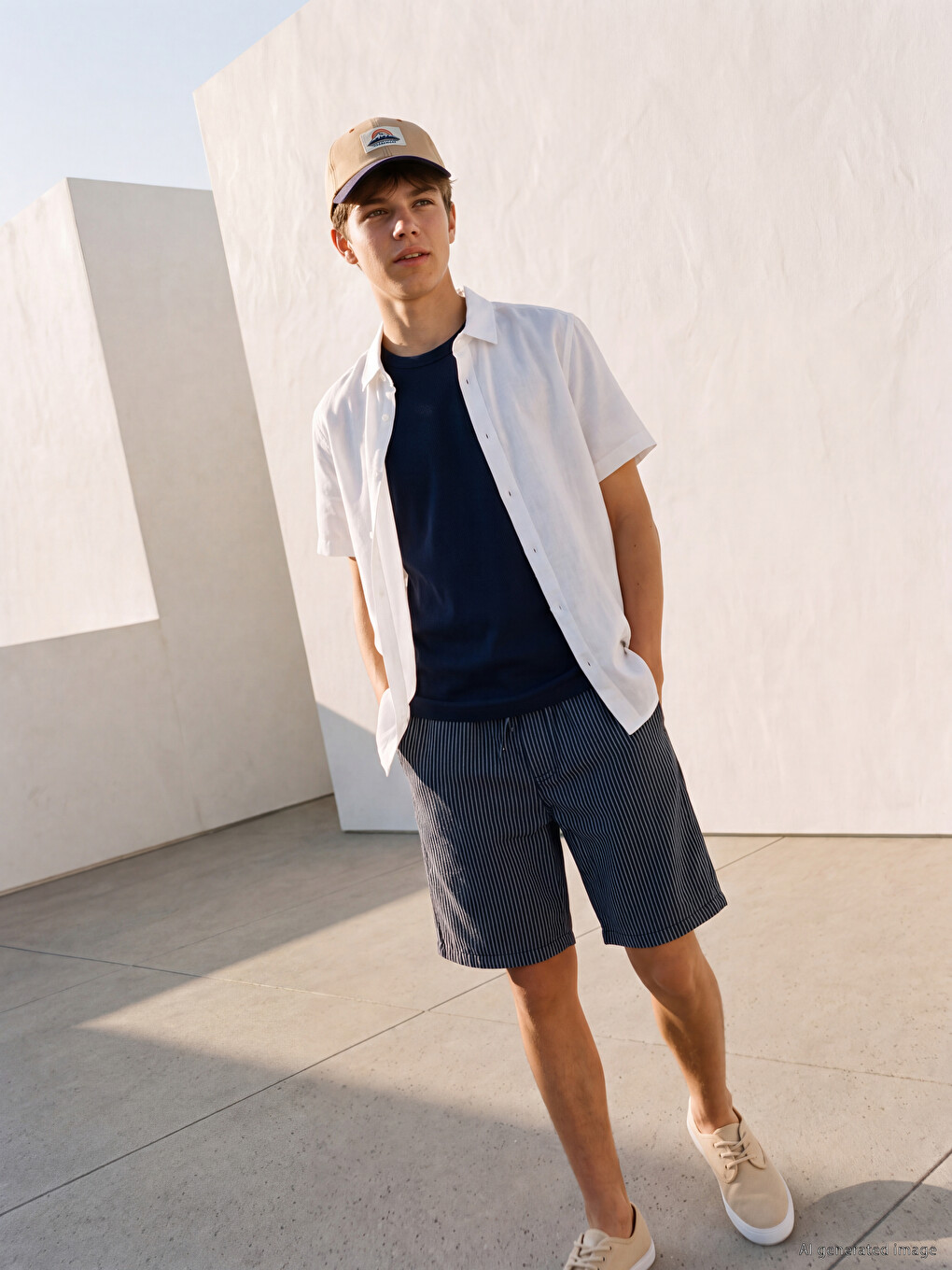 Elastic Waist Striped Boys' Shorts