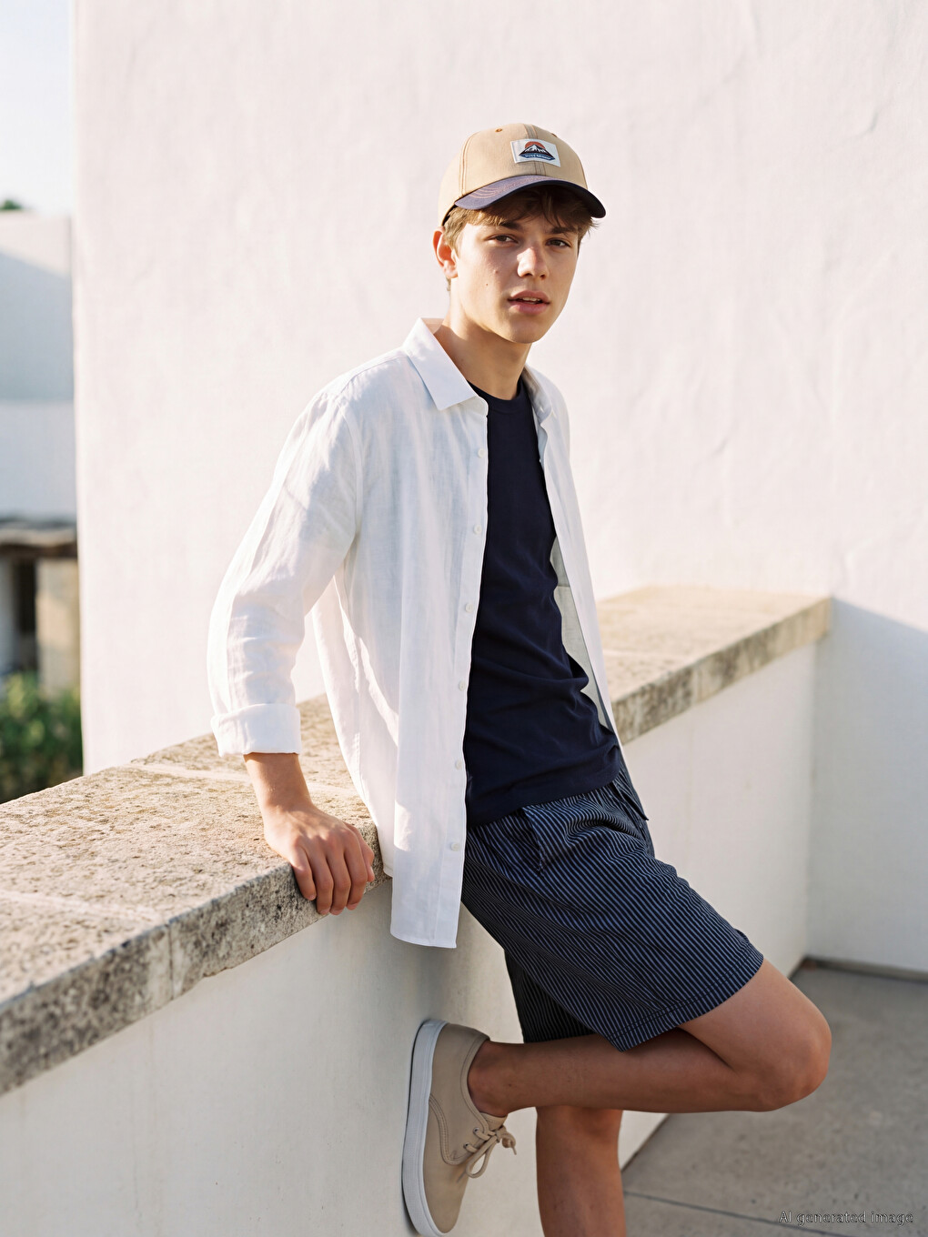 Elastic Waist Striped Boys' Shorts-1