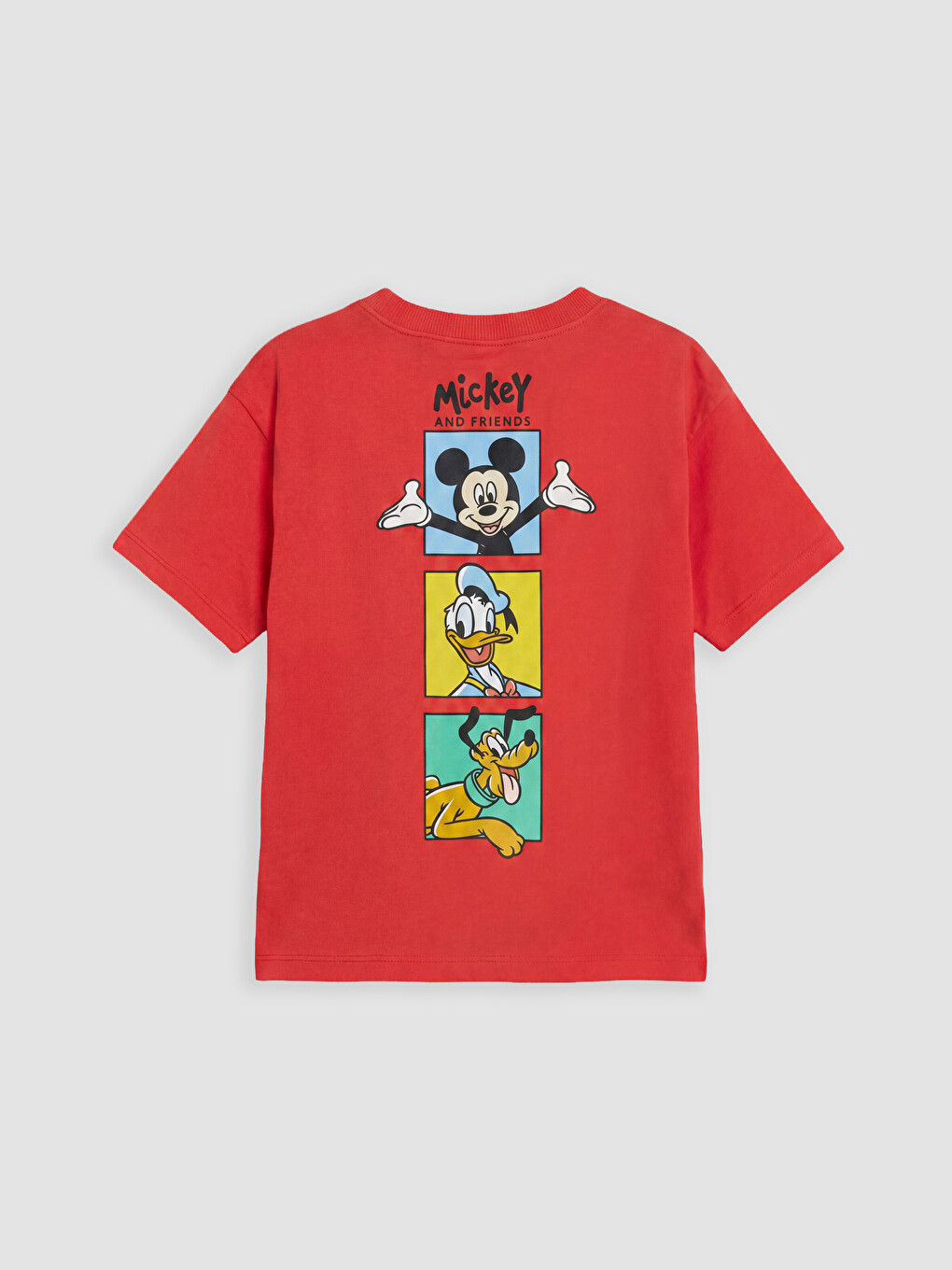 Kırmızı Mickey Mouse Baskılı Erkek Çocuk Tişört-2