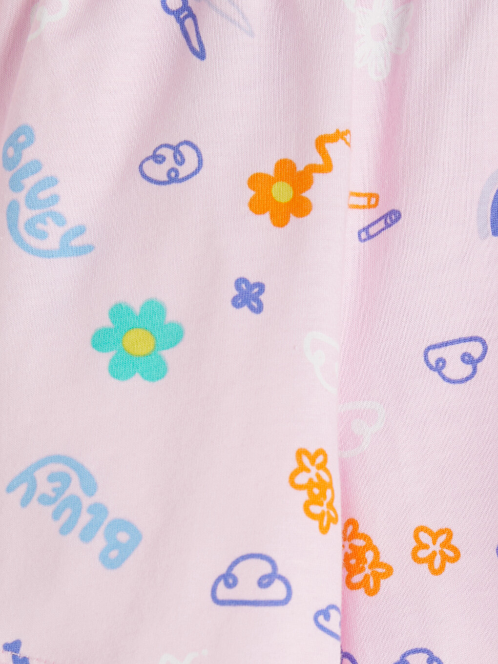Ekru Bluey Baskılı Kız Çocuk Şortlu Pijama Takımı-5