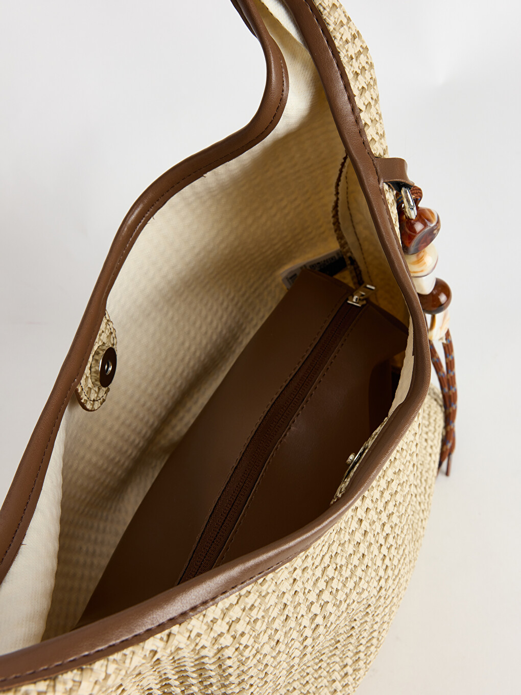 Wicker Look Women's Shoulder Bag-3