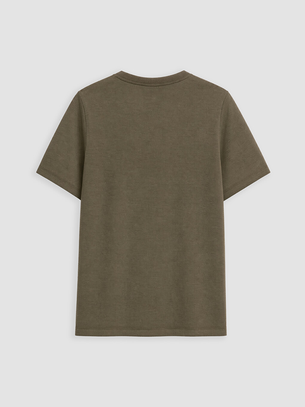 Mashkull Ngjyre Kaki T-shirt-6