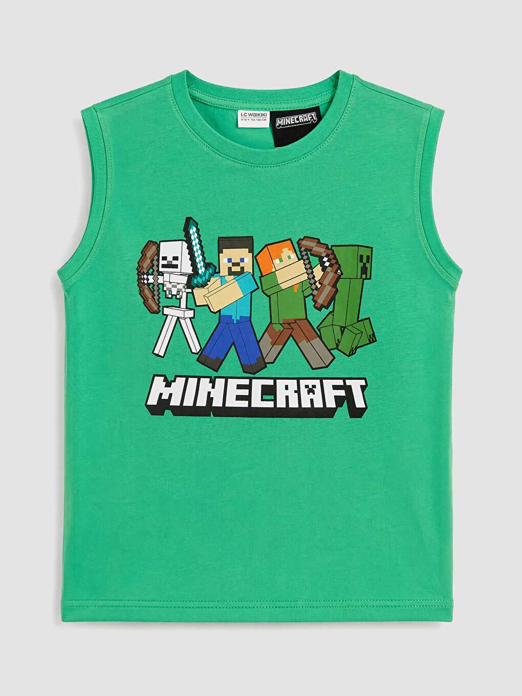 Yeşil Erkek Çocuk Minecraft Baskılı Şortlu Pijama Takımı-2