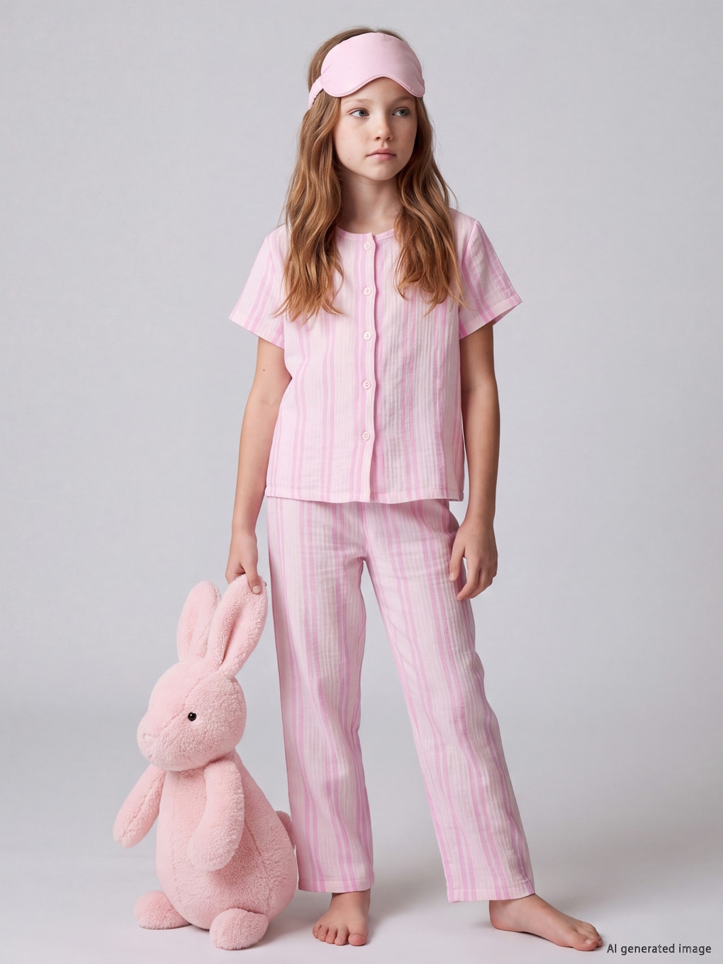 Pembe Bisiklet Yaka Kız Çocuk Pijama Takım