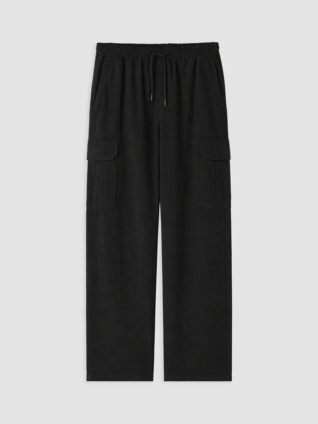 Siyah Relax Fit Erkek Kargo Pantolon