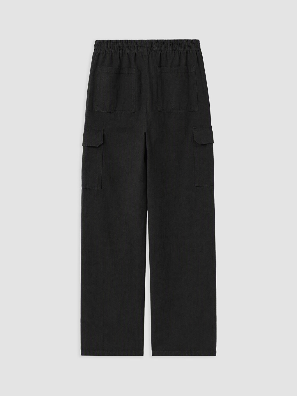 Siyah Relax Fit Erkek Kargo Pantolon-1