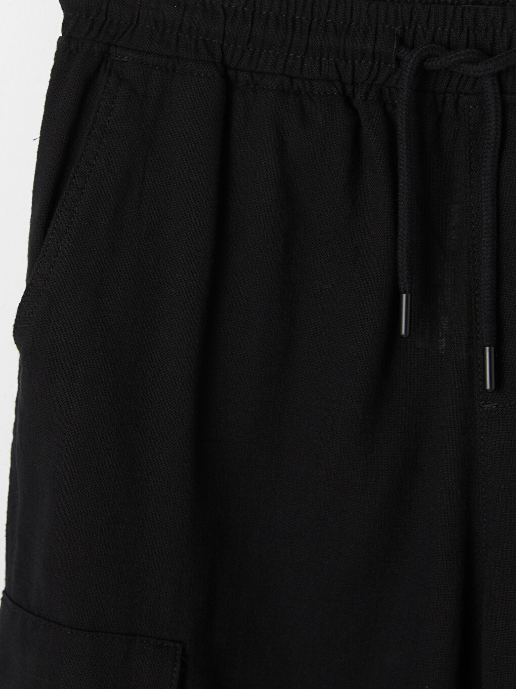 Siyah Relax Fit Erkek Kargo Pantolon-2