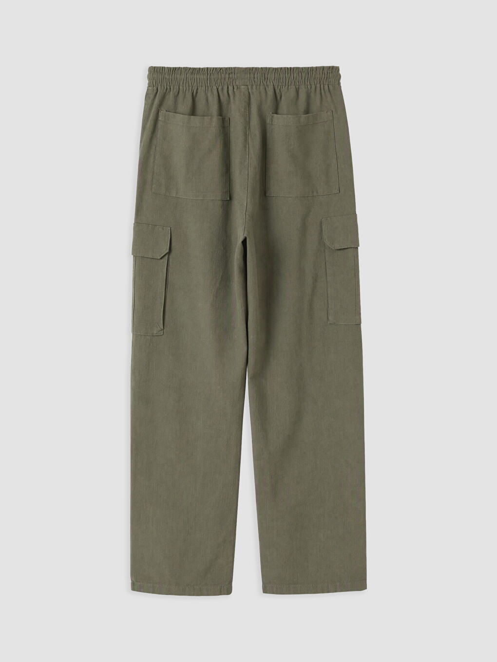 Haki Relax Fit Erkek Kargo Pantolon-1