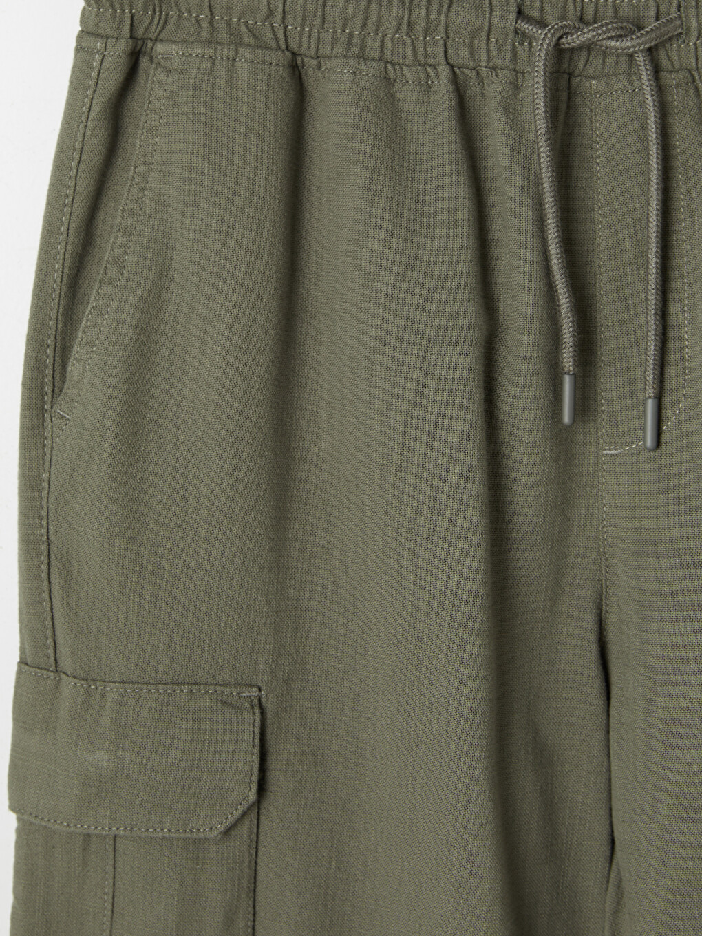 Haki Relax Fit Erkek Kargo Pantolon-2