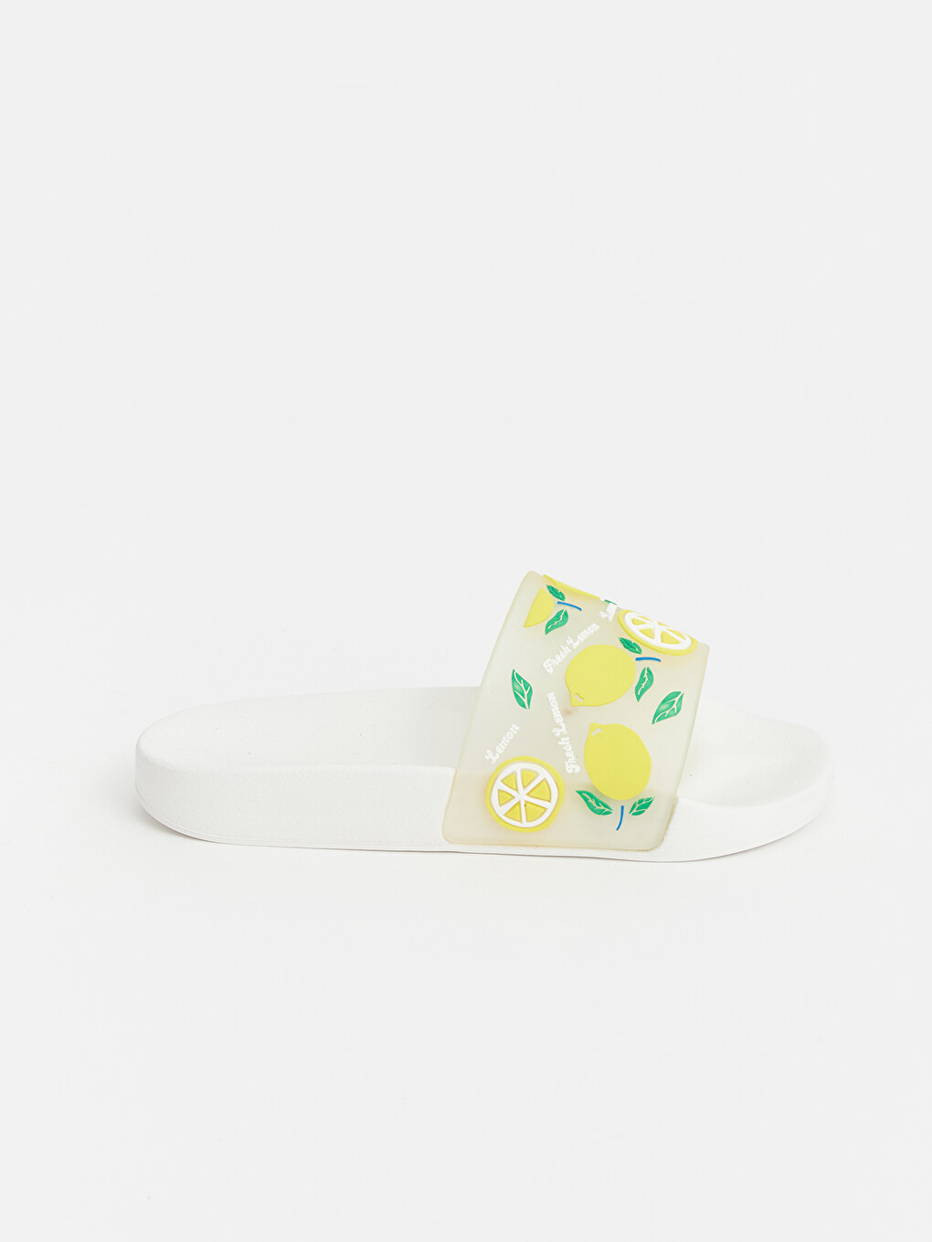 Wide Banded Lemon Printed Girls' Slipper-1