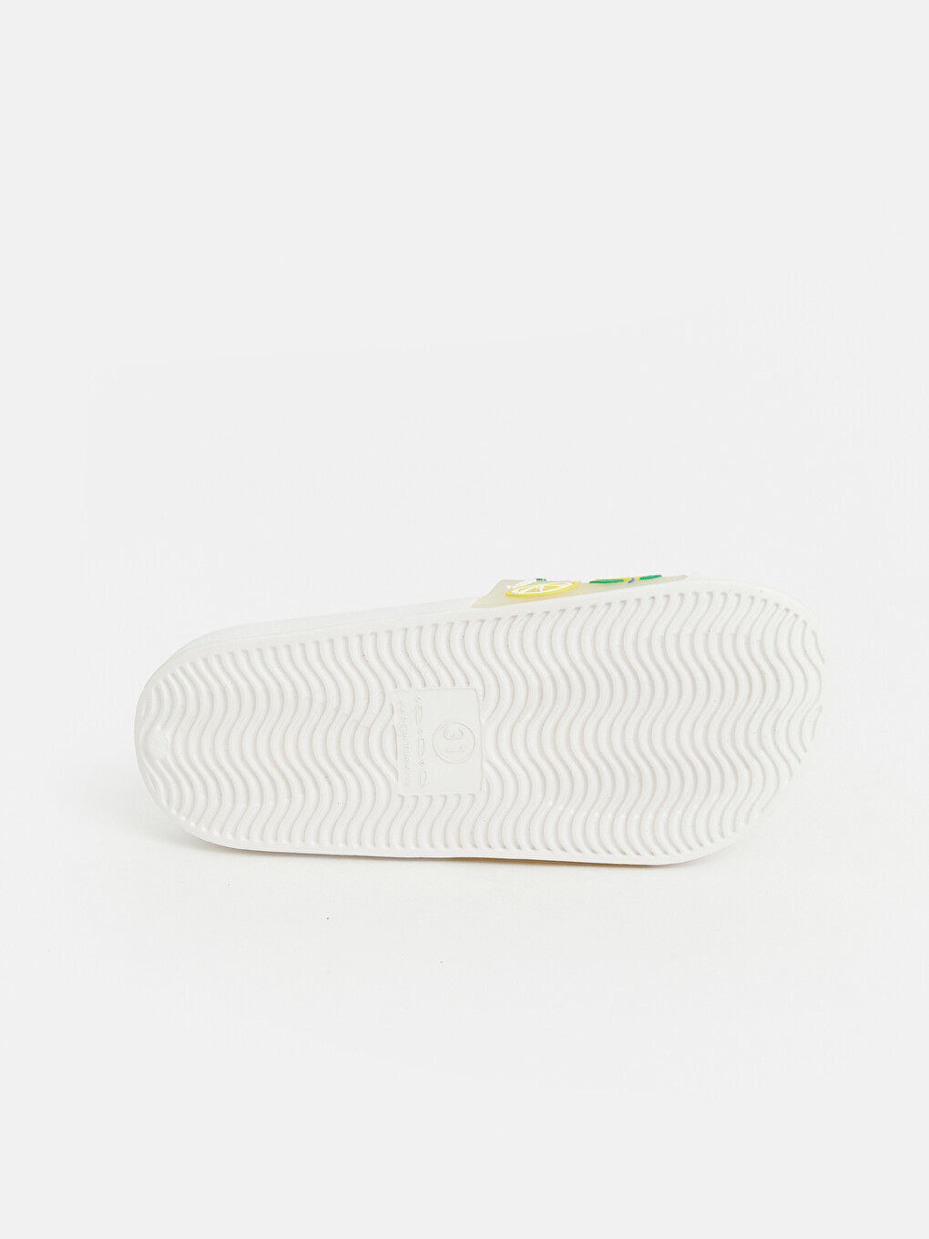 Wide Banded Lemon Printed Girls' Slipper-3