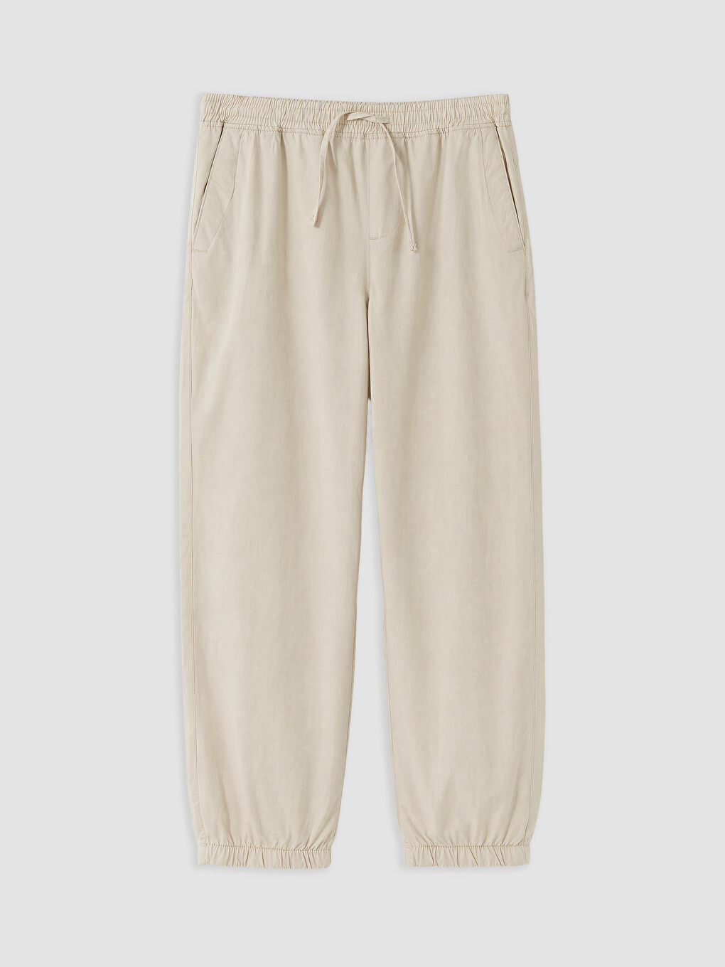 Bej Regular Fit Poplin Erkek Pantolon
