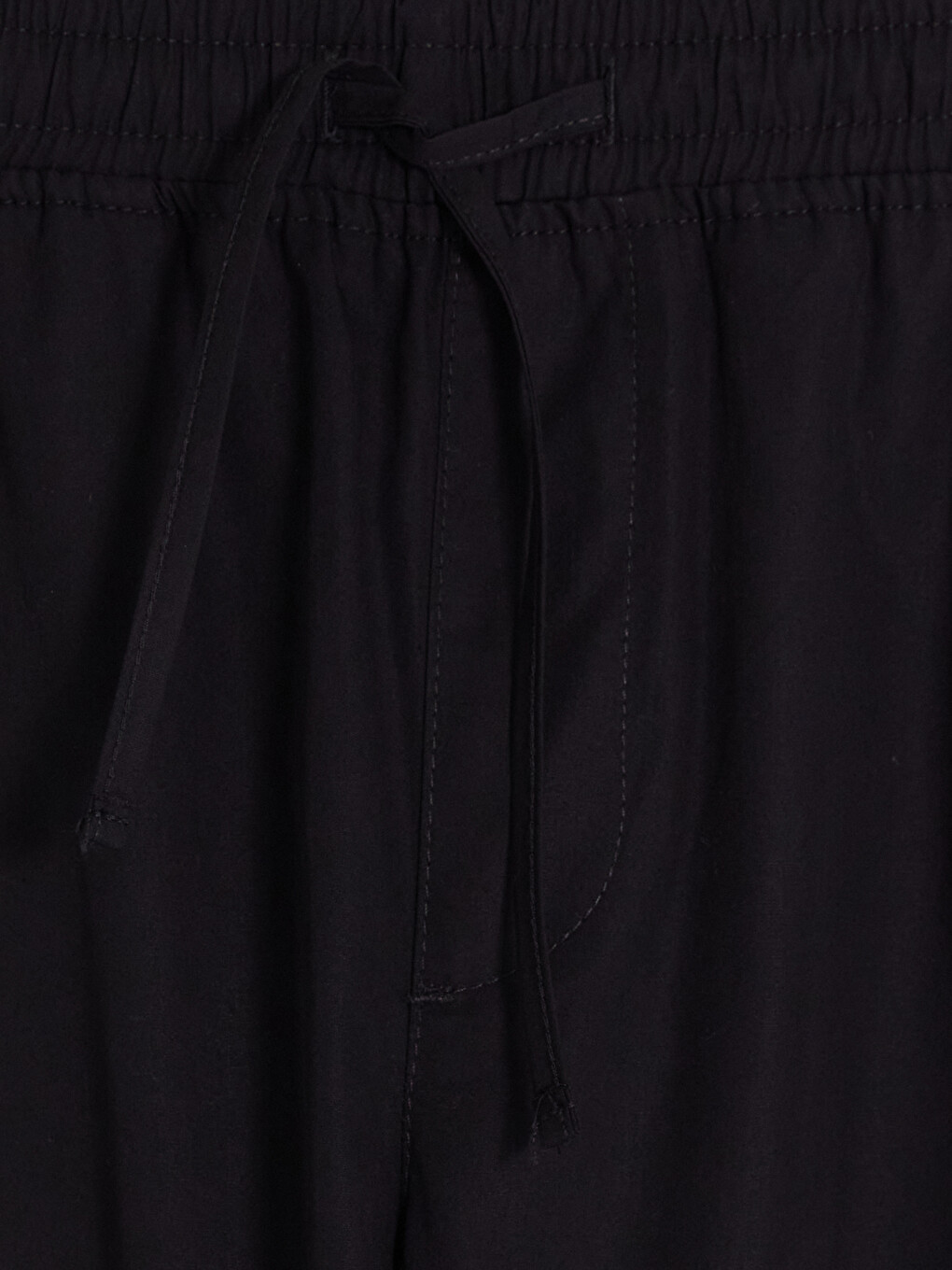 Siyah Poplin Standart Kalıp Erkek Pantolon-5