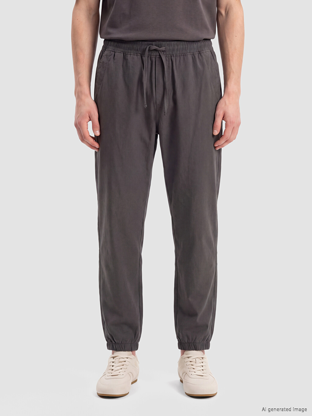 Regular Fit Poplin Men's Jogger Trousers-1