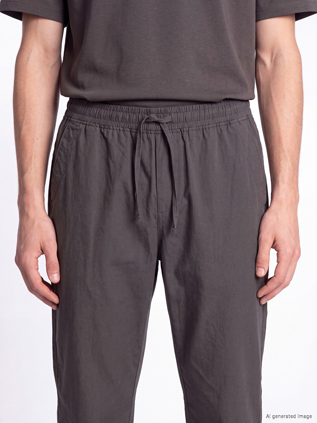Regular Fit Poplin Men's Jogger Trousers-2