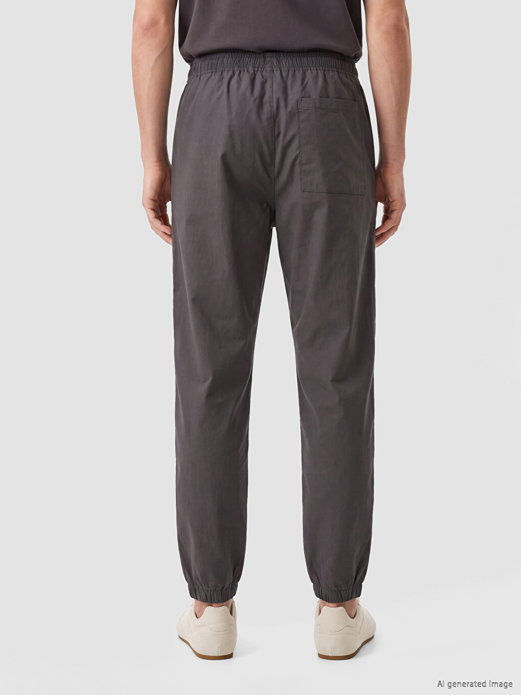 Regular Fit Poplin Men's Jogger Trousers-3
