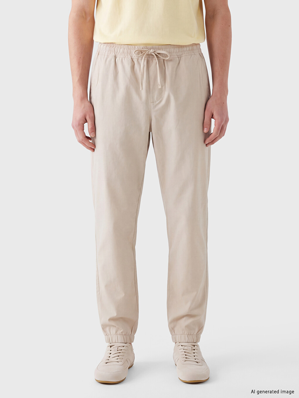 Regular Fit Poplin Men's Trousers-1