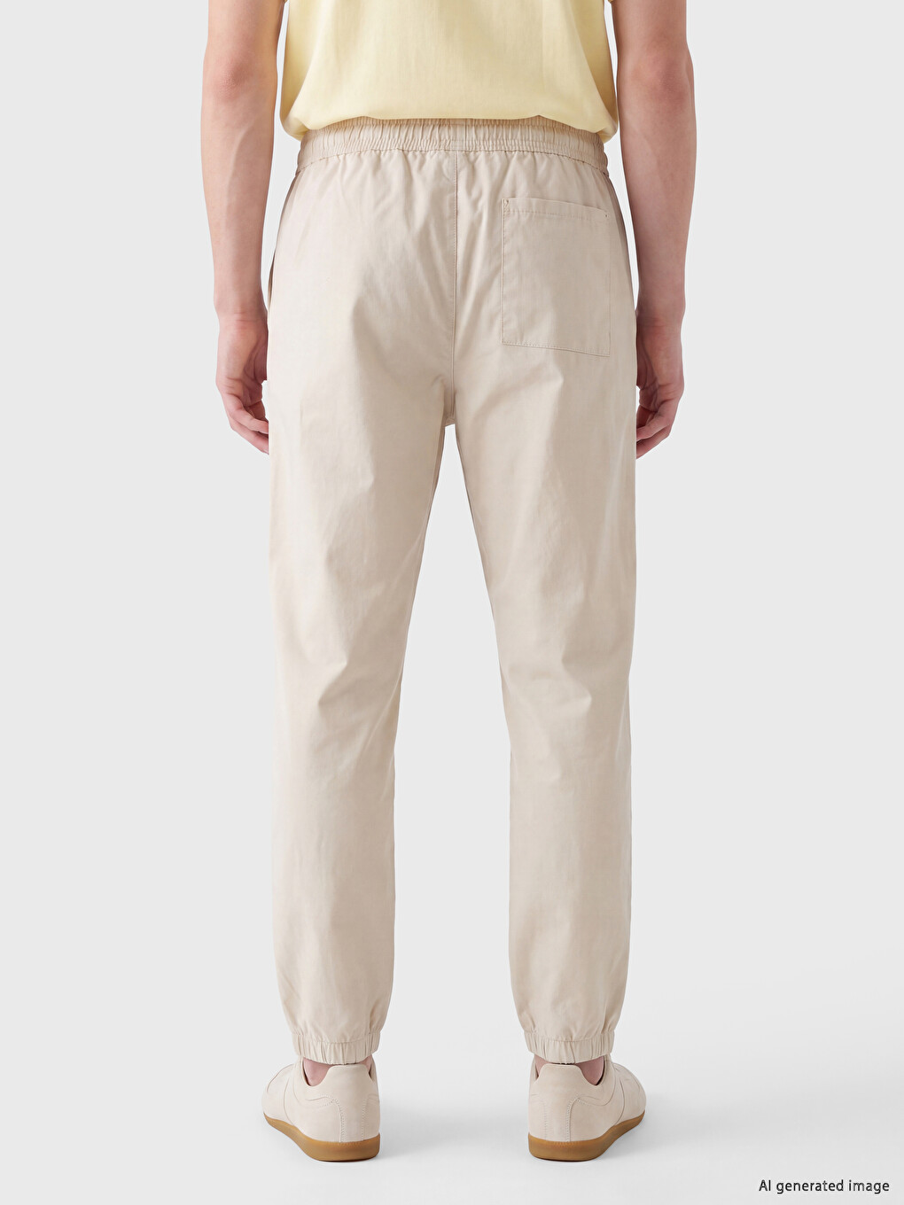 Regular Fit Poplin Men's Trousers-3