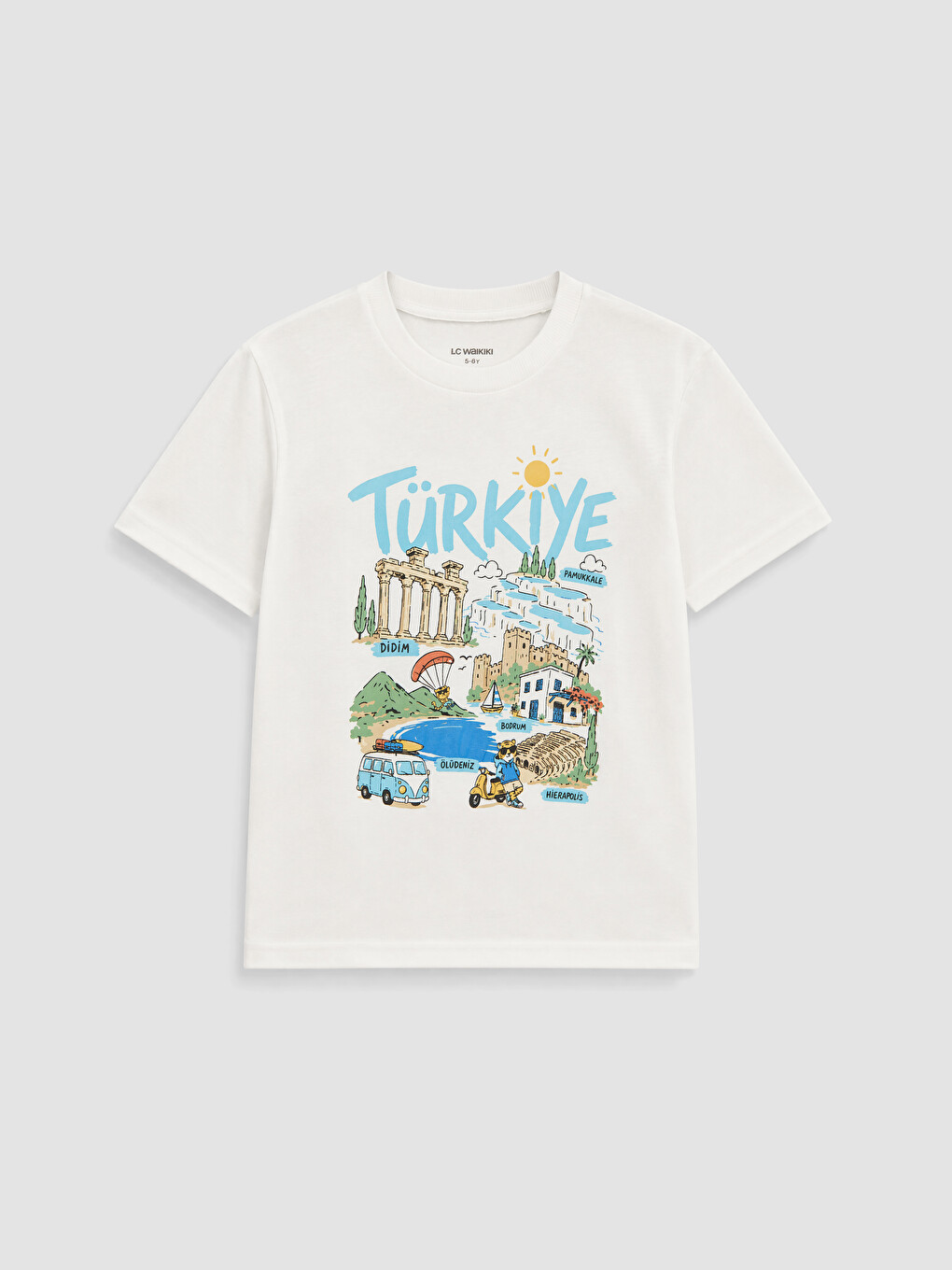 Beyaz Türkiye Baskılı Erkek Çocuk Tişört-1