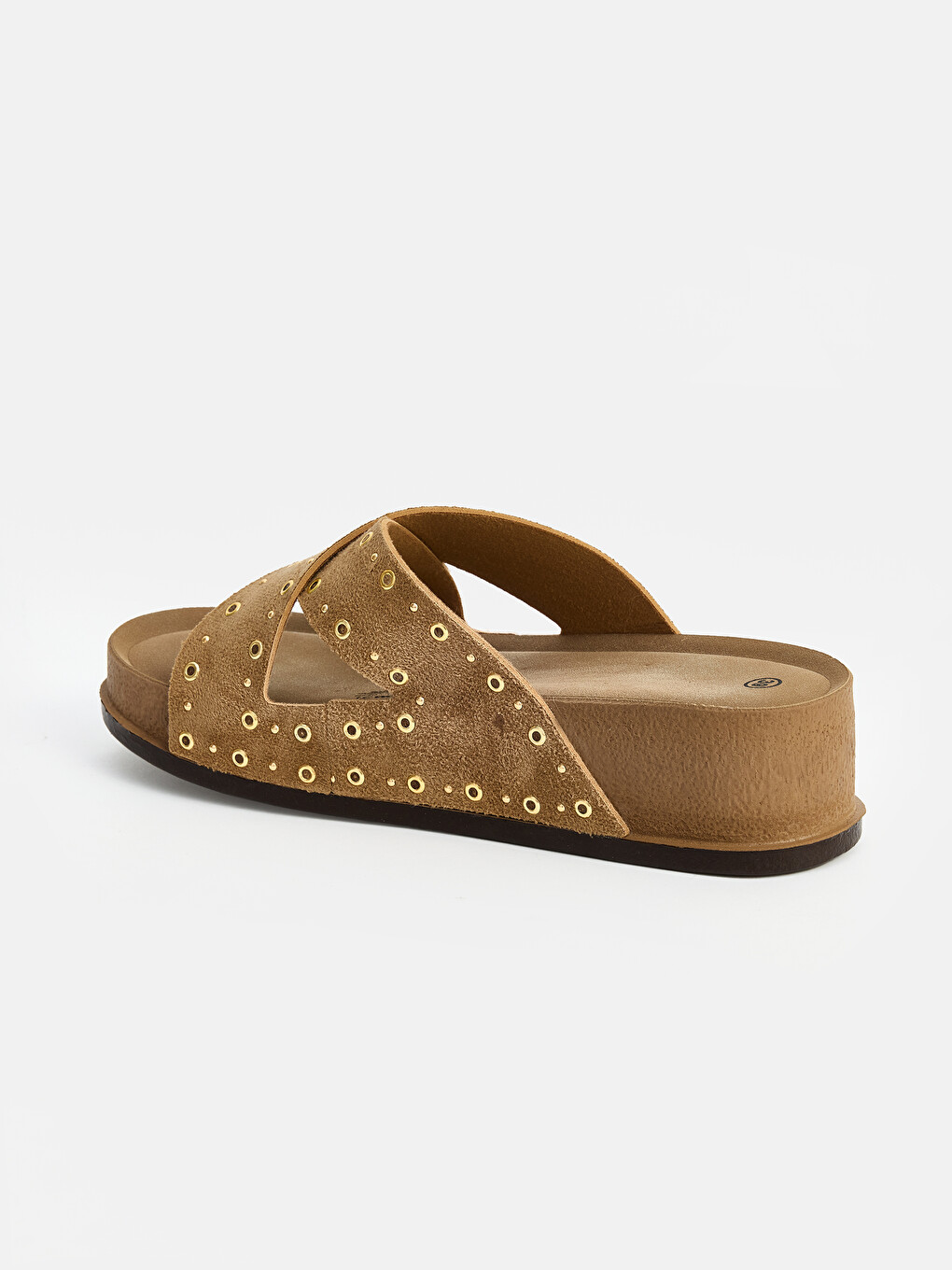 Women's Eyelet Detailed Cross Strapped Slipper-2