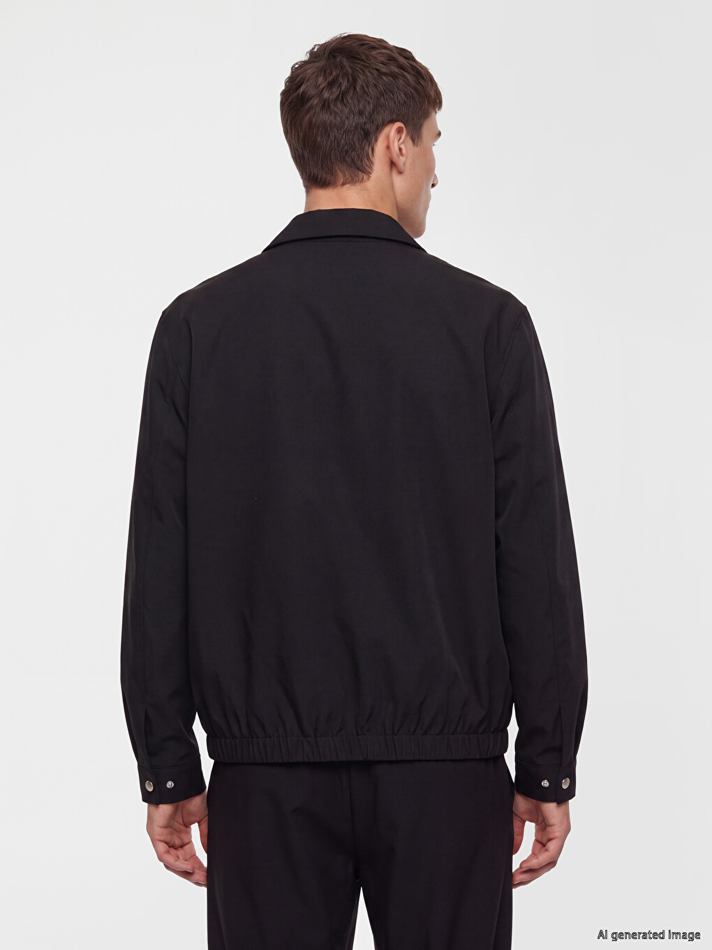 Siyah Regular Fit Armürlü Erkek Gömlek-3