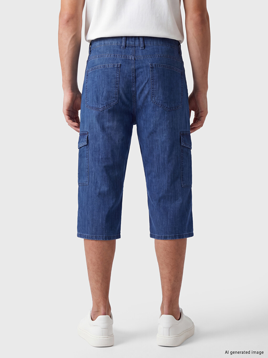 Muškarac Indigo Plava Denim Šorc-1