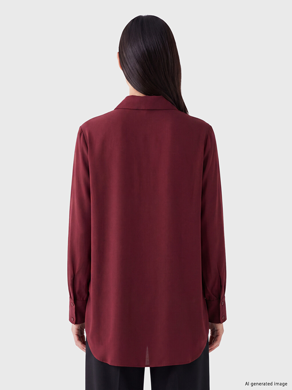 Bordo Beli Bağlamalı Kadın Gömlek Tunik-3