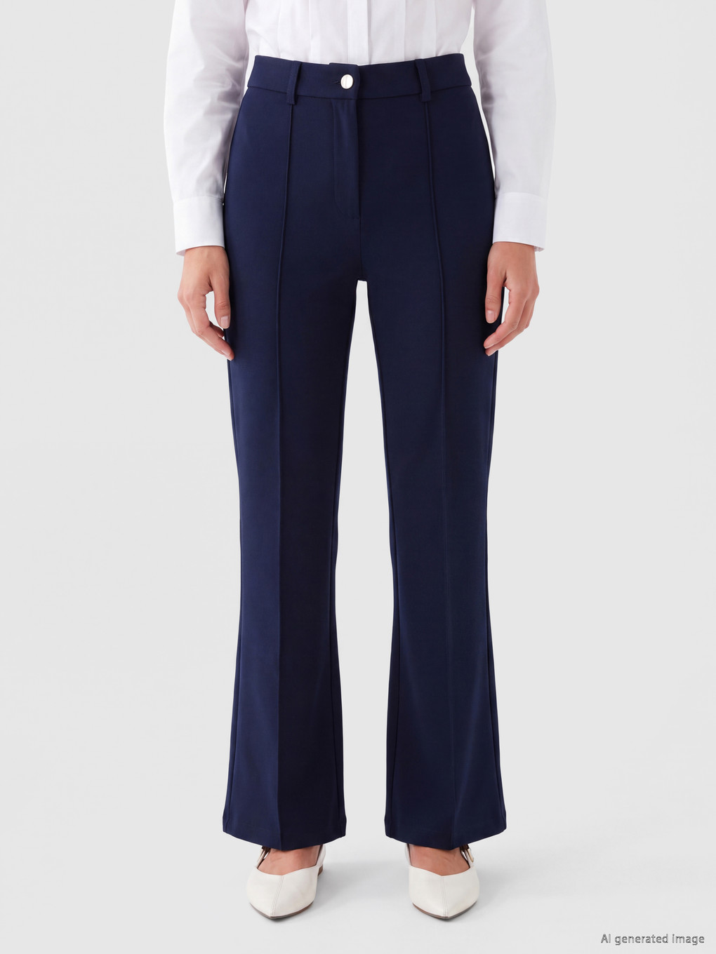 High Waist Flare Women's Trousers-1