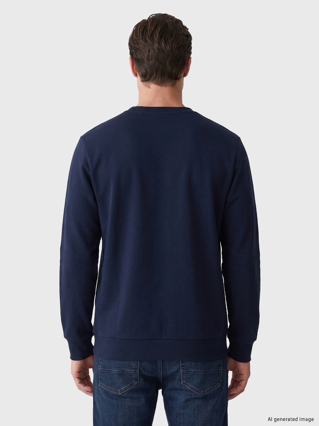 Crew Neck Men's Thick Sweatshirt-3