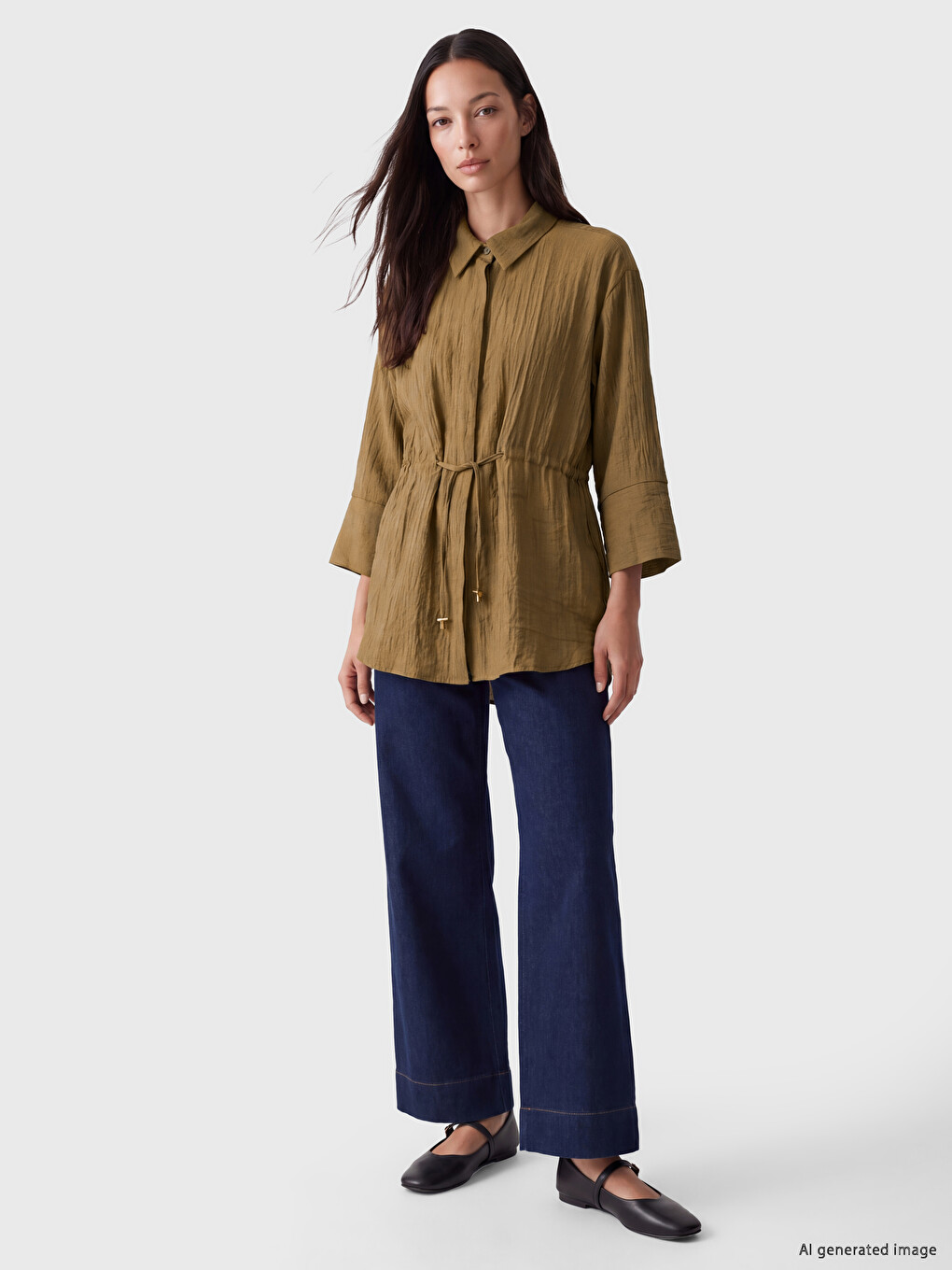 Woman Brown Shirt-1