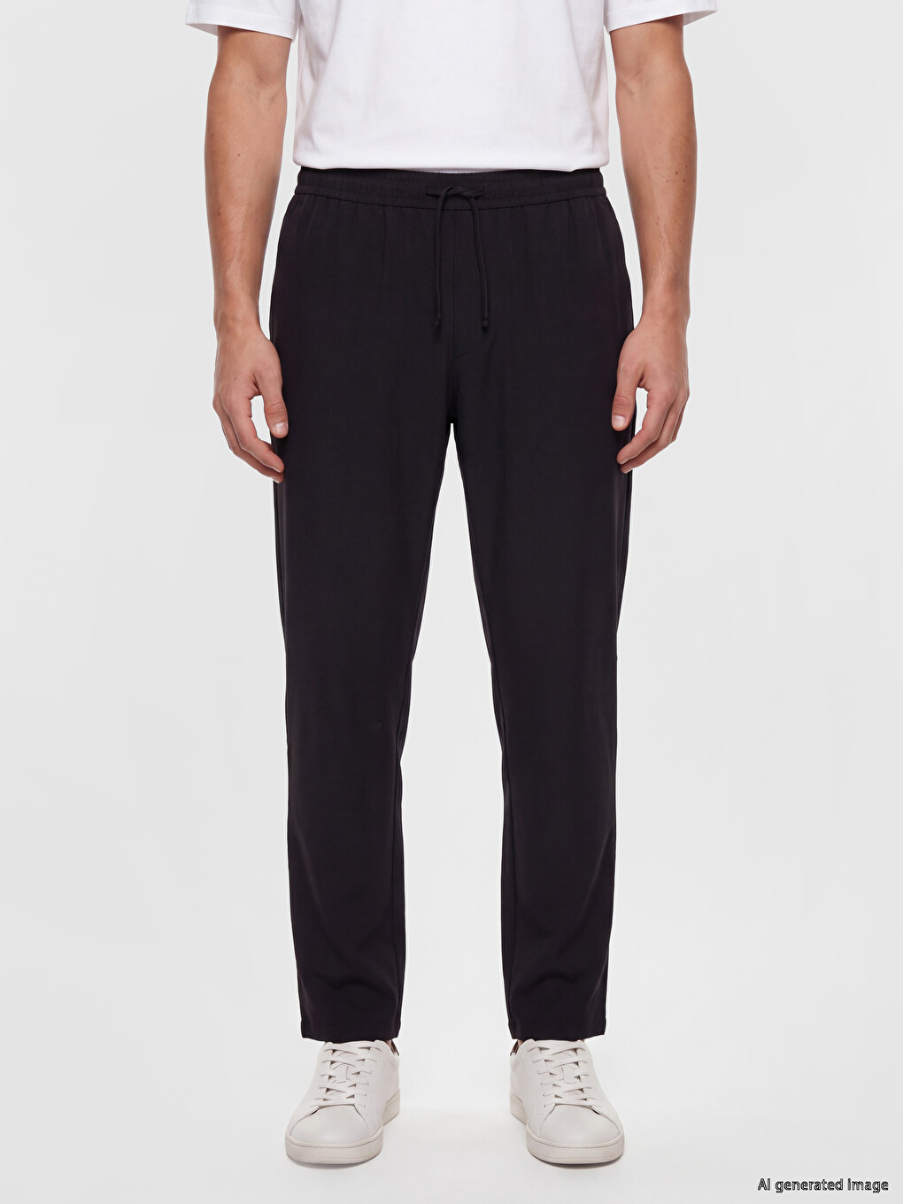 Siyah Regular Fit Erkek Pantolon-1