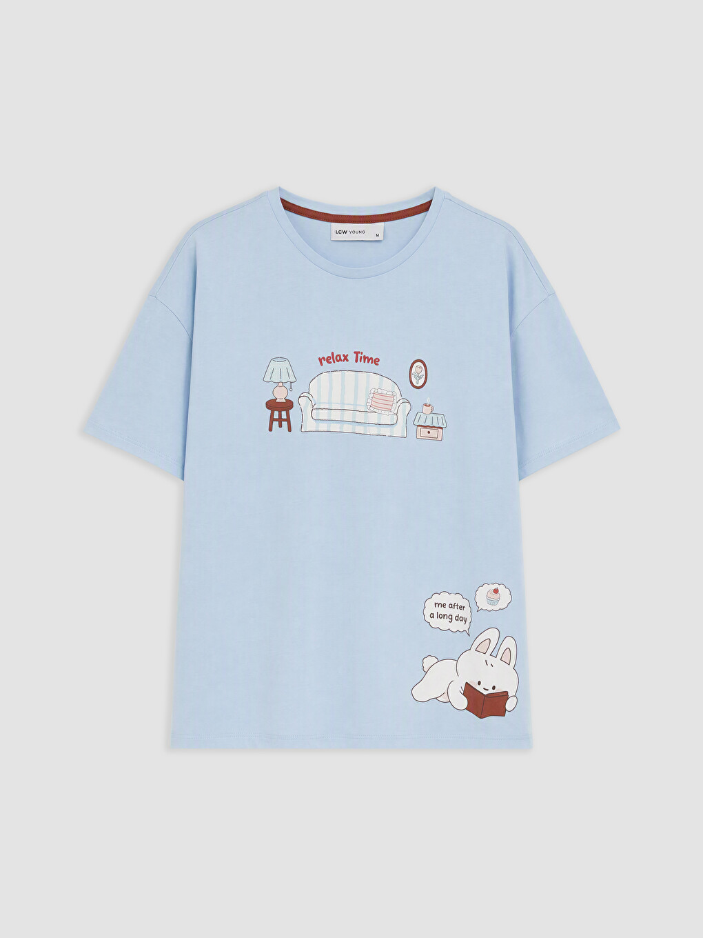 Mavi Baskılı Kadın Şortlu Pijama Takımı-4