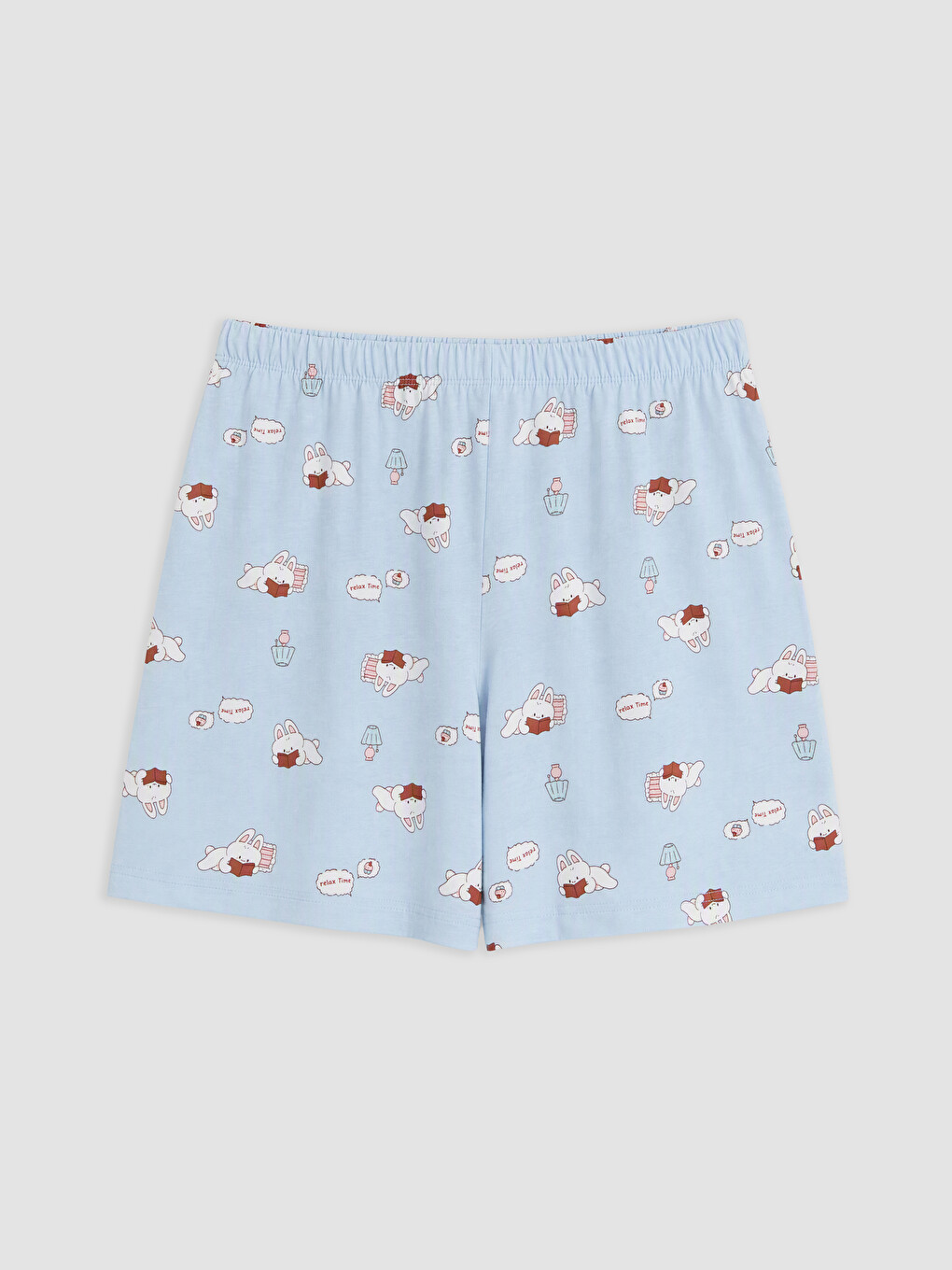 Mavi Baskılı Kadın Şortlu Pijama Takımı-6