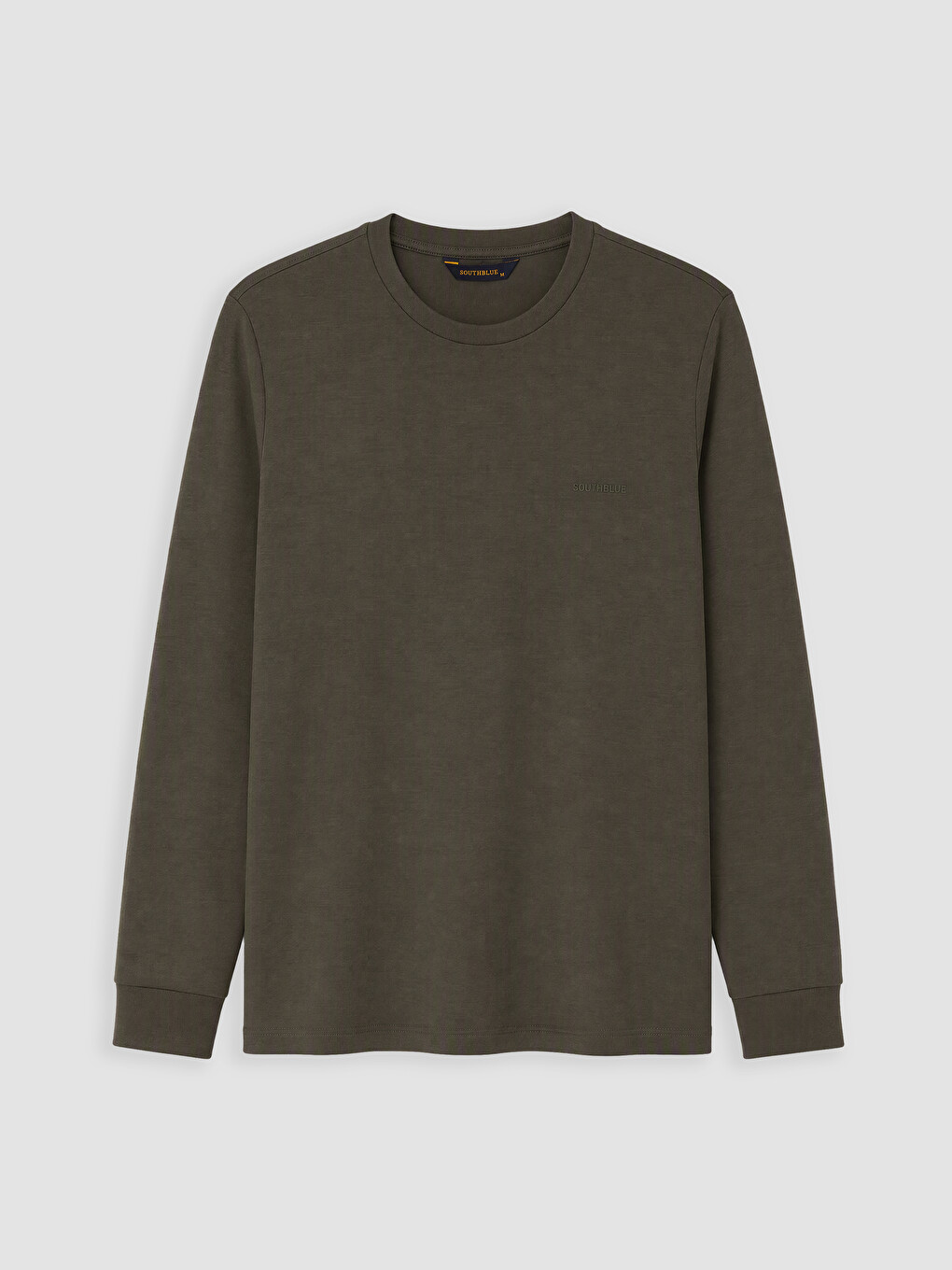 Haki Bisiklet Yaka Baskılı Erkek Sweatshirt