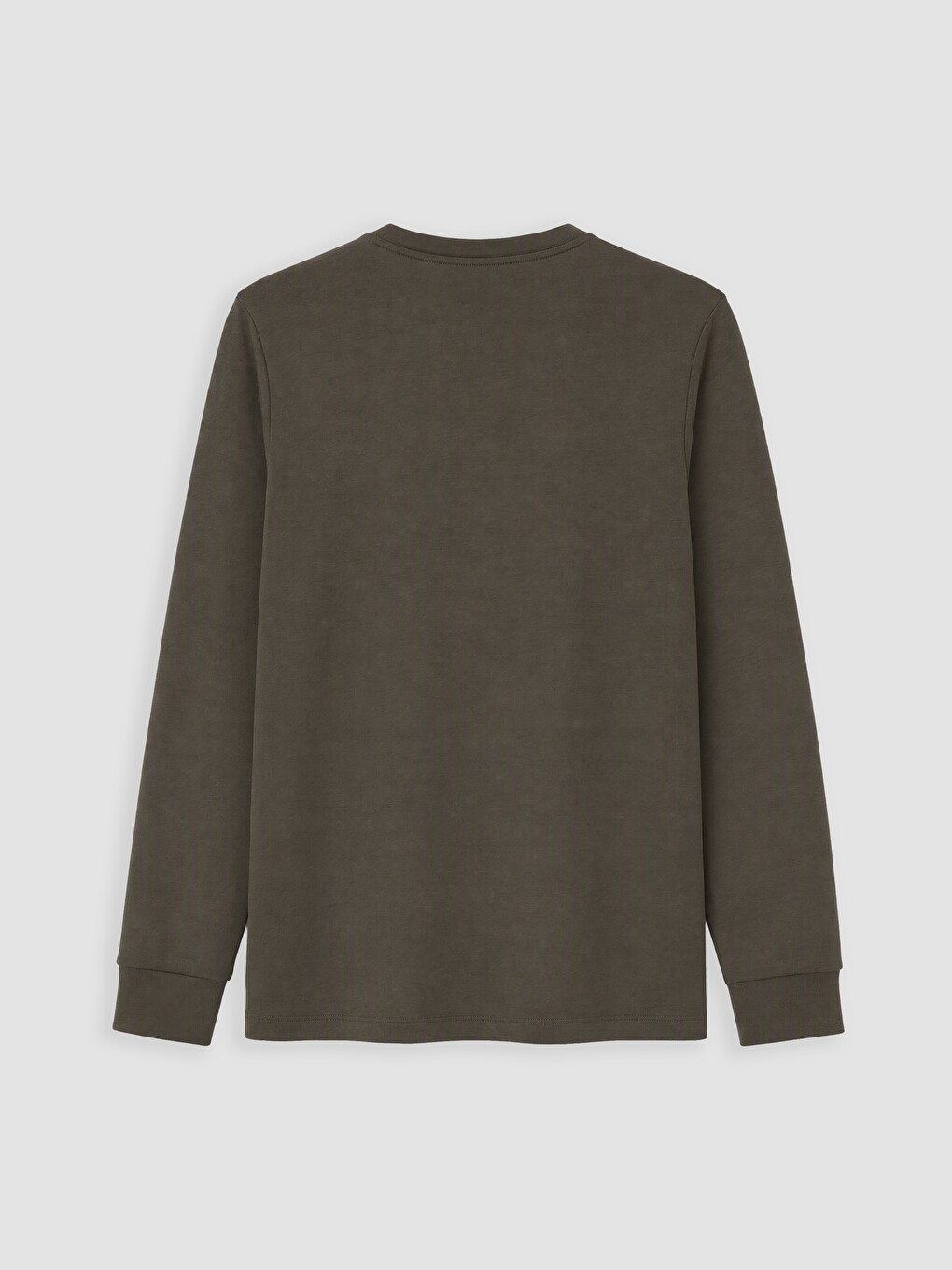 Haki Bisiklet Yaka Baskılı Erkek Sweatshirt-2