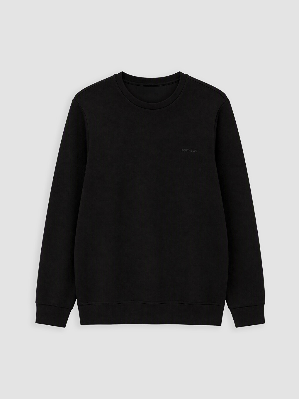 Siyah Bisiklet Yaka Baskılı Sweatshirt-4