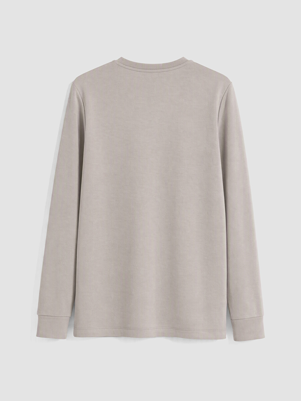 Bej Bisiklet Yaka Erkek Sweatshirt-2