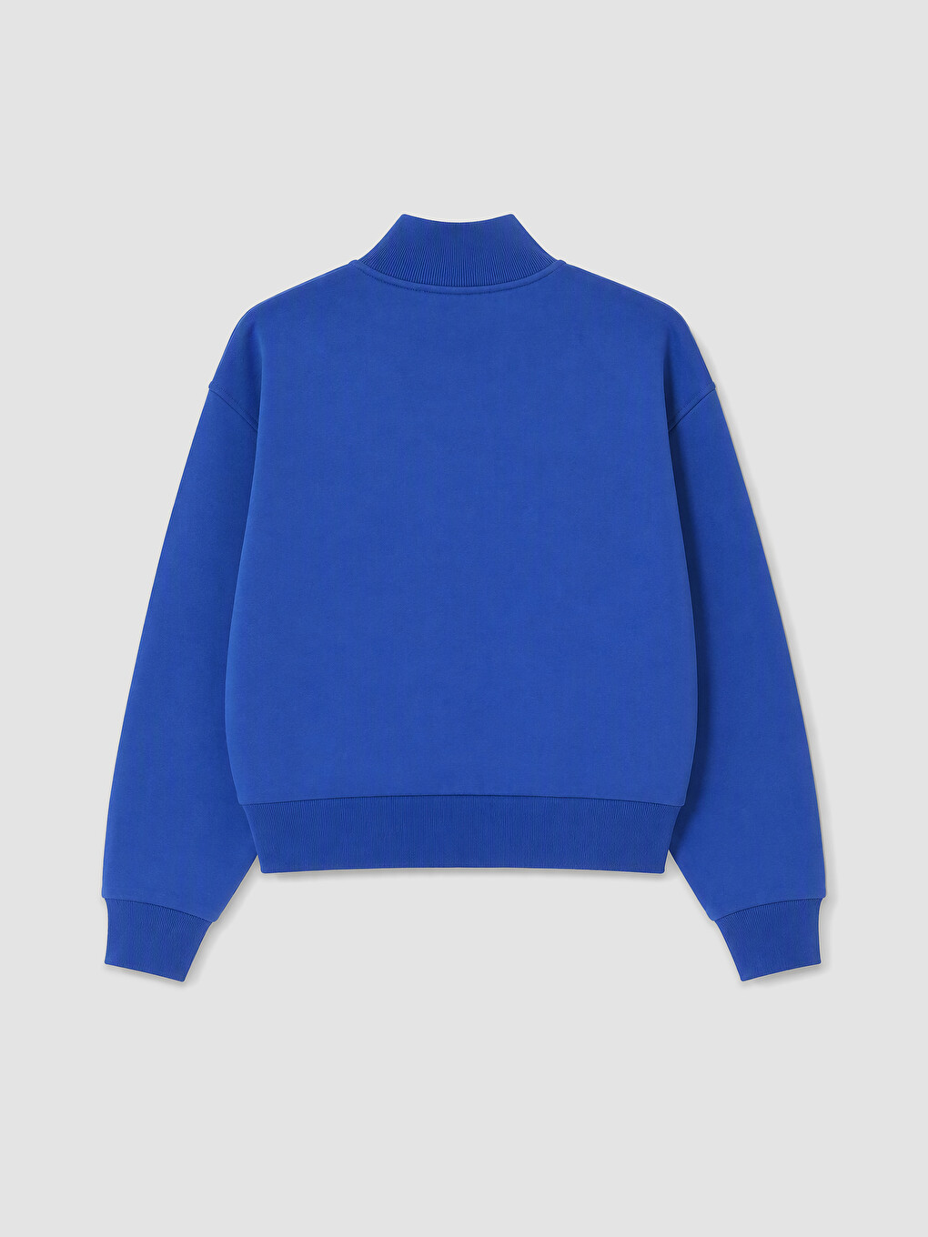 Mavi Dik Yaka Kadın Kalın Sweatshirt-1