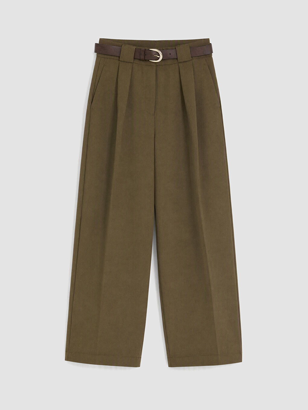 Waist Belted Pleated Women's Kuımaş Trousers-4